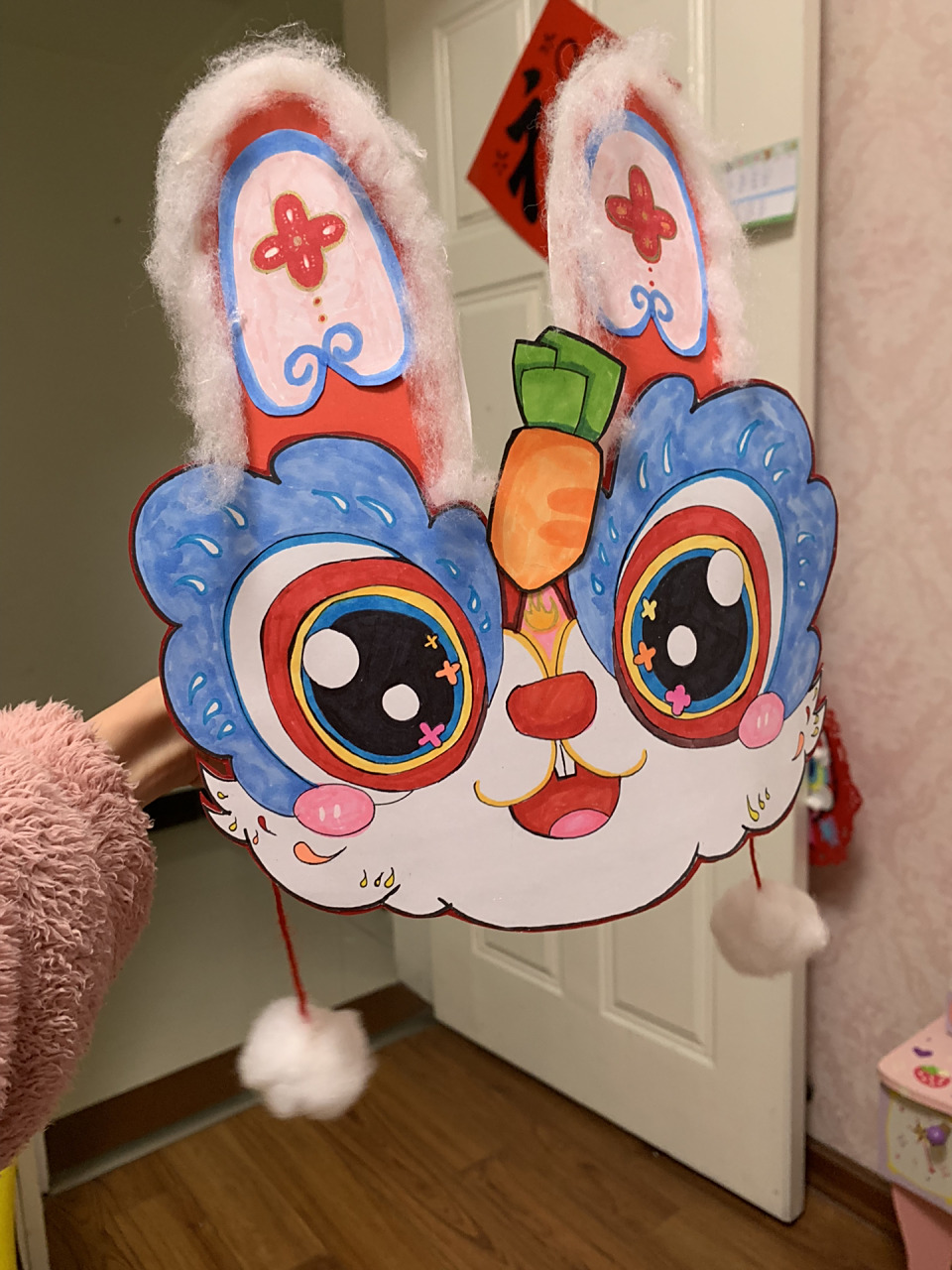 手工兔子帽 元宵节,学校要准备的,临时参考做了个简易的,每年都要做