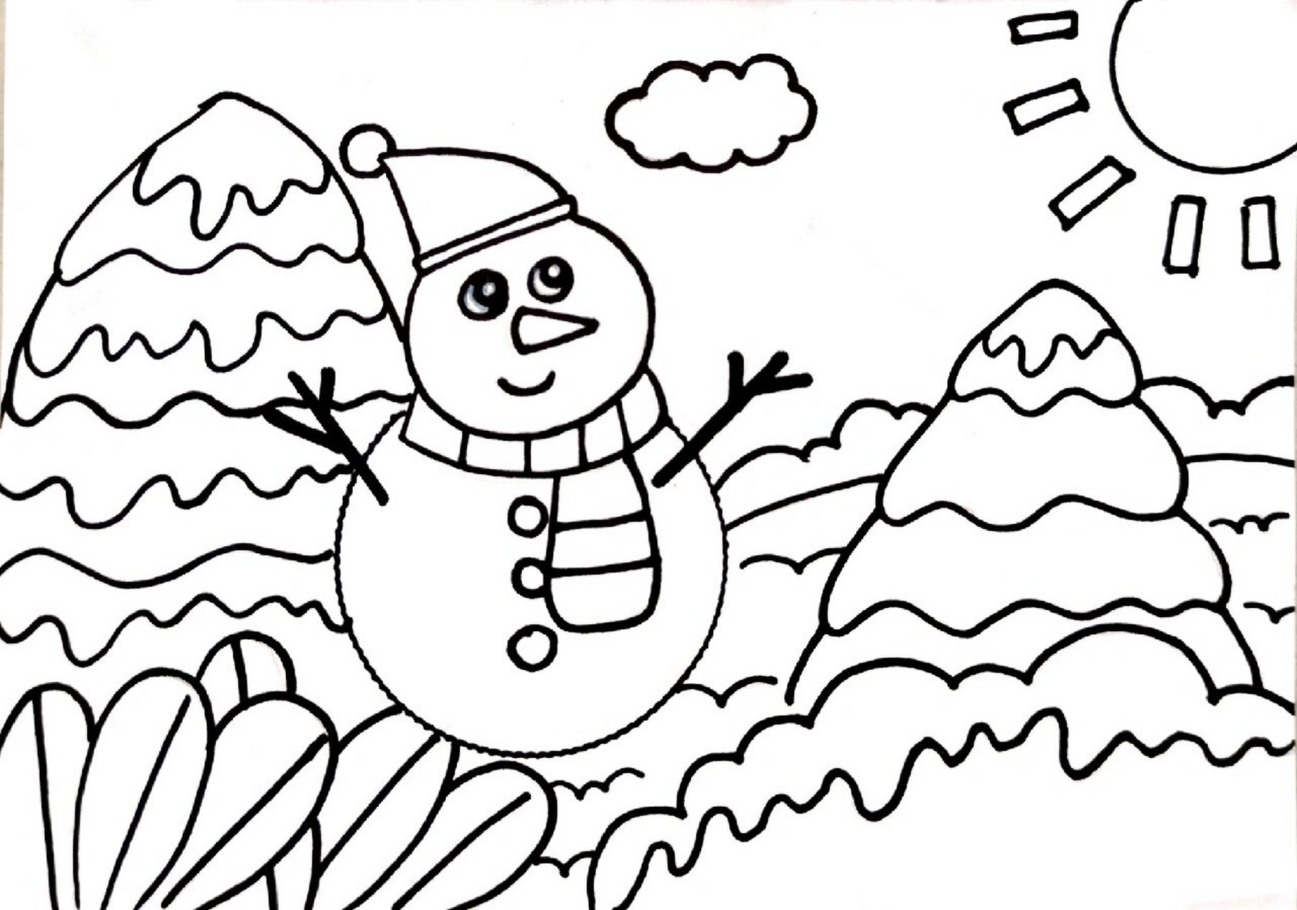 立冬主题画,冬天小雪人主题简笔画 立冬主题画,冬天小雪人主题简笔画