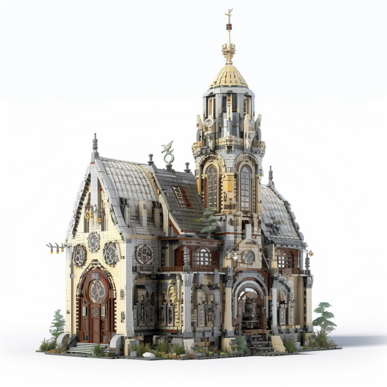 midjourney | 乐高大教堂 尝试下大型建筑,效果也是不错的7615