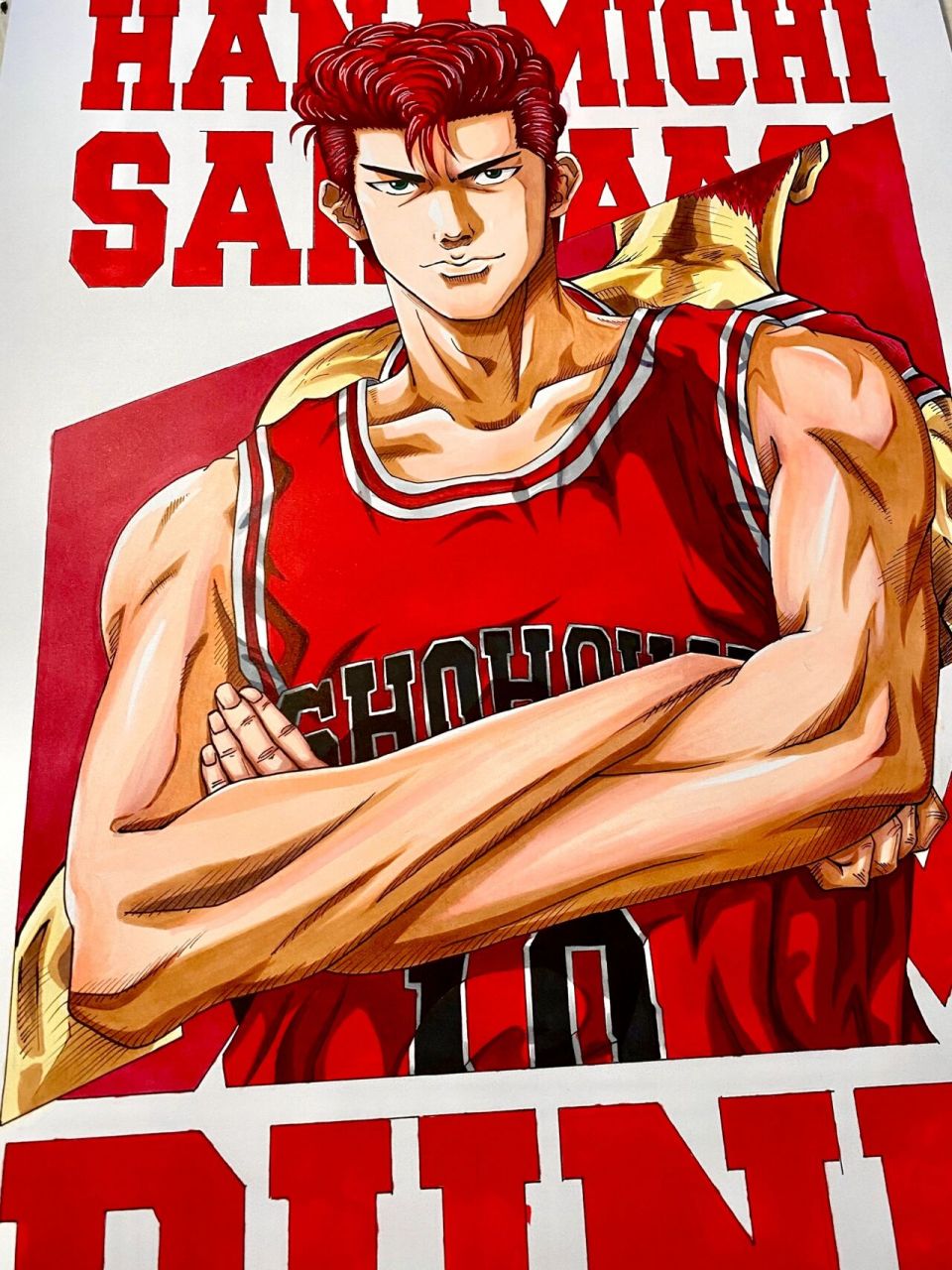 帅的让男生流口水的樱木花道 马克笔手绘  来了来了来了  各位宝宝们