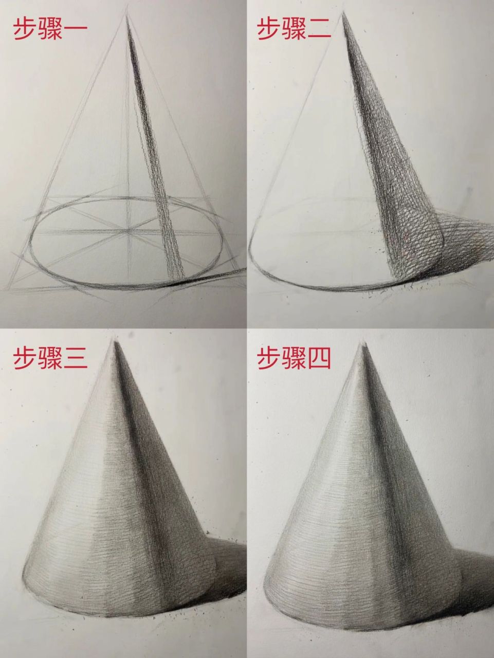 圆锥体作画步骤讲解  圆锥体作画步骤讲解 步骤一,画出圆锥体造型