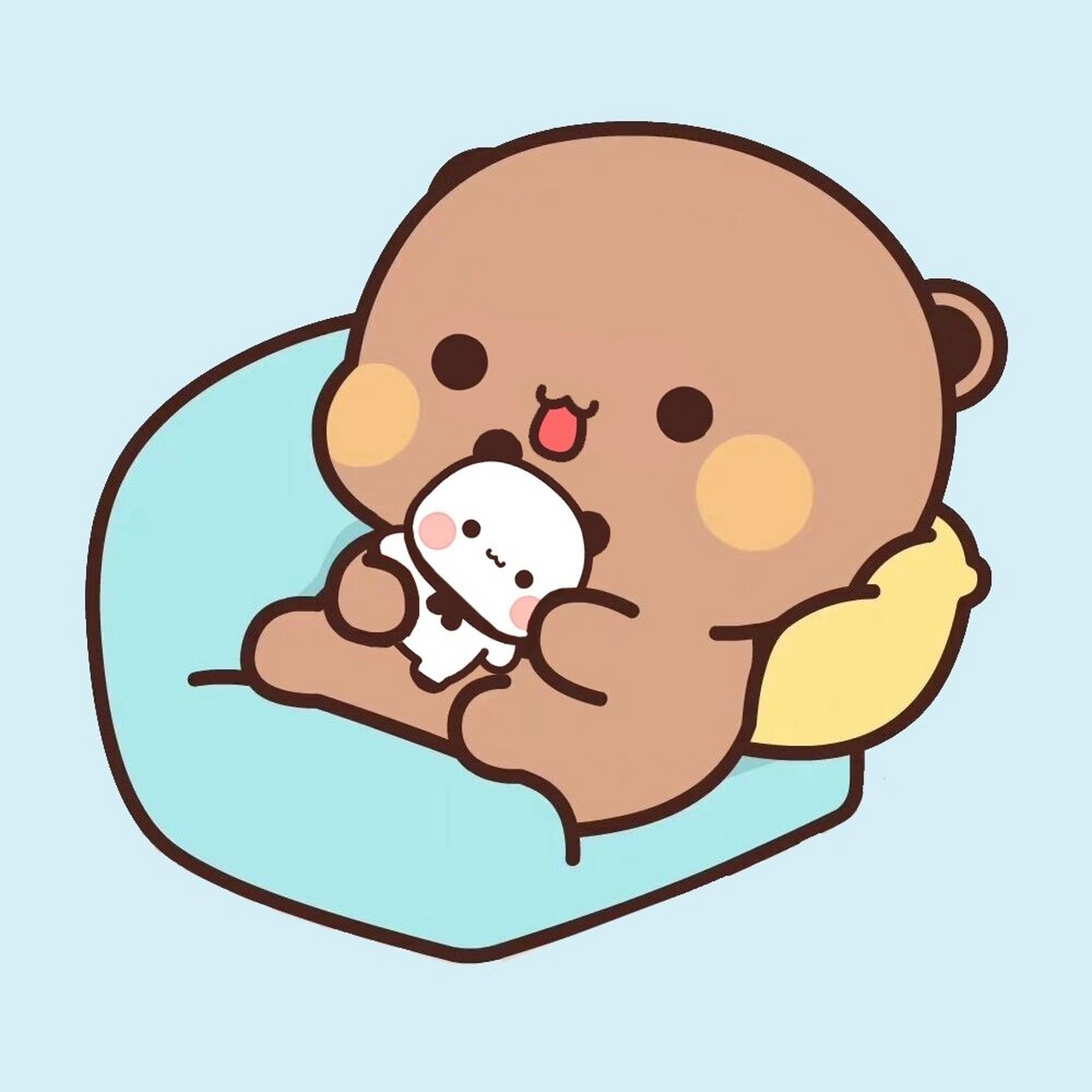 可爱的一二布布抱玩偶头像 改了几张新的一二布布头像 一二布布抱着小