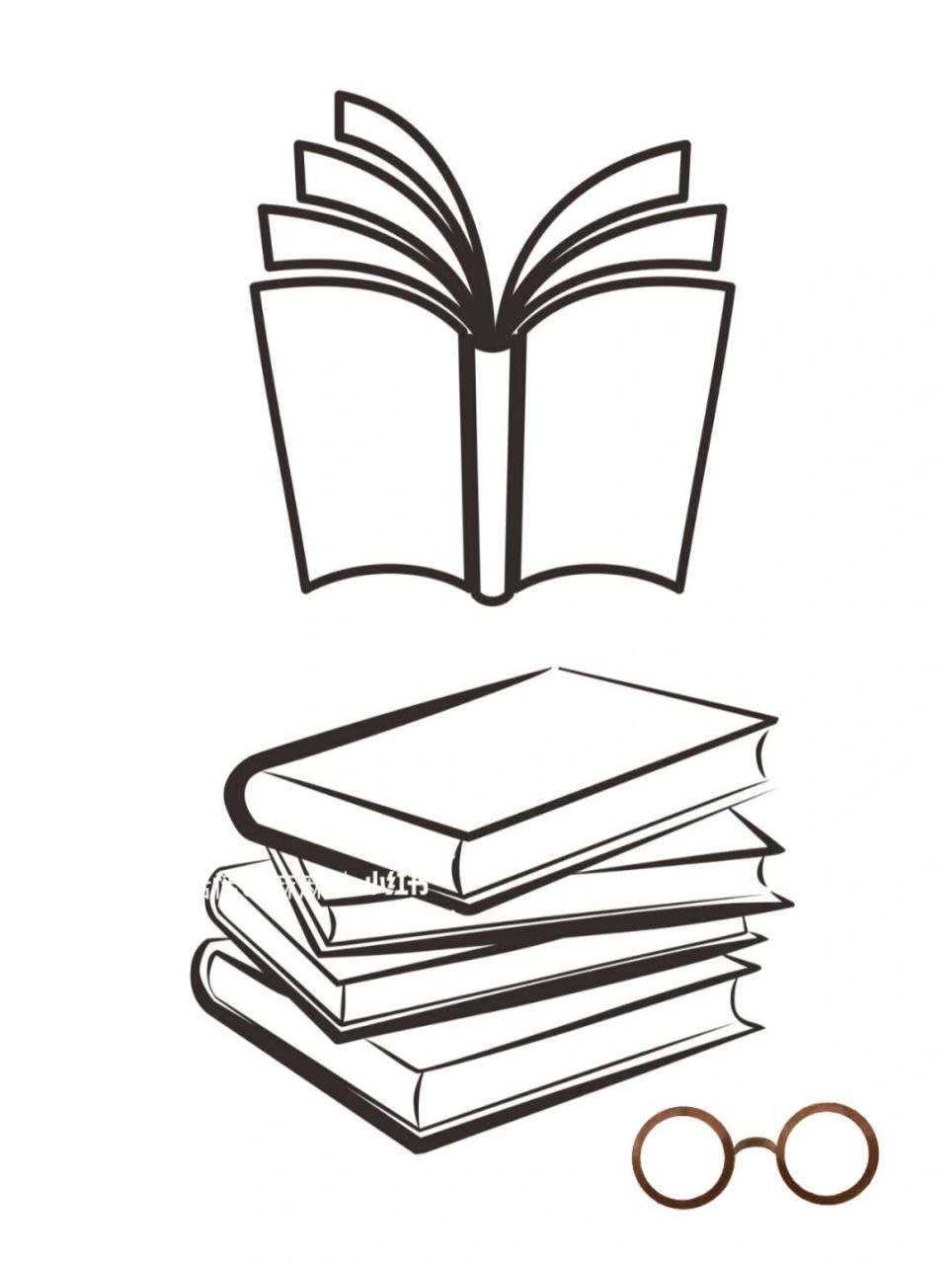 98书本简笔画 | 各种书素材 来一组书本98简笔画,学习素材,开学