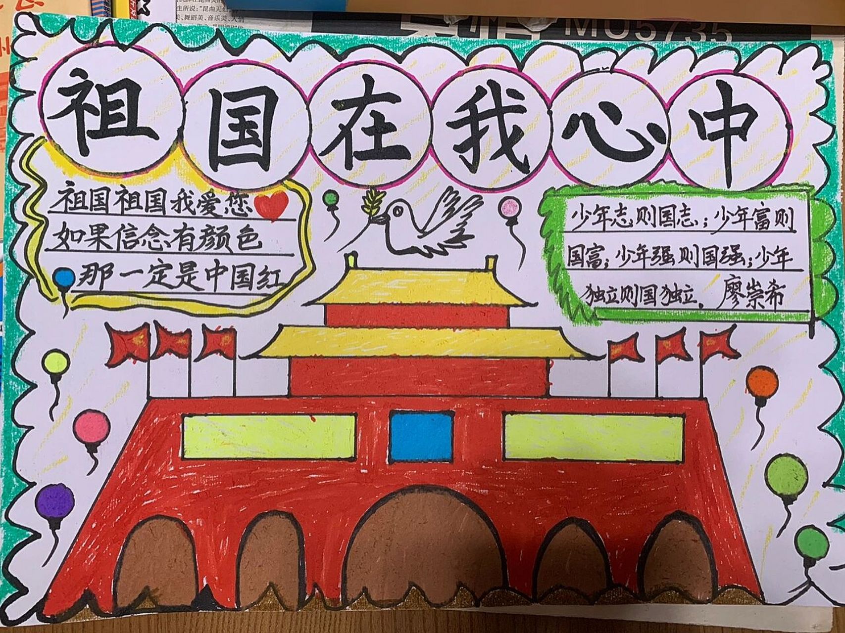 我爱我的祖国  我爱我的祖国,祖国在我心中 二年级第一次手抄报