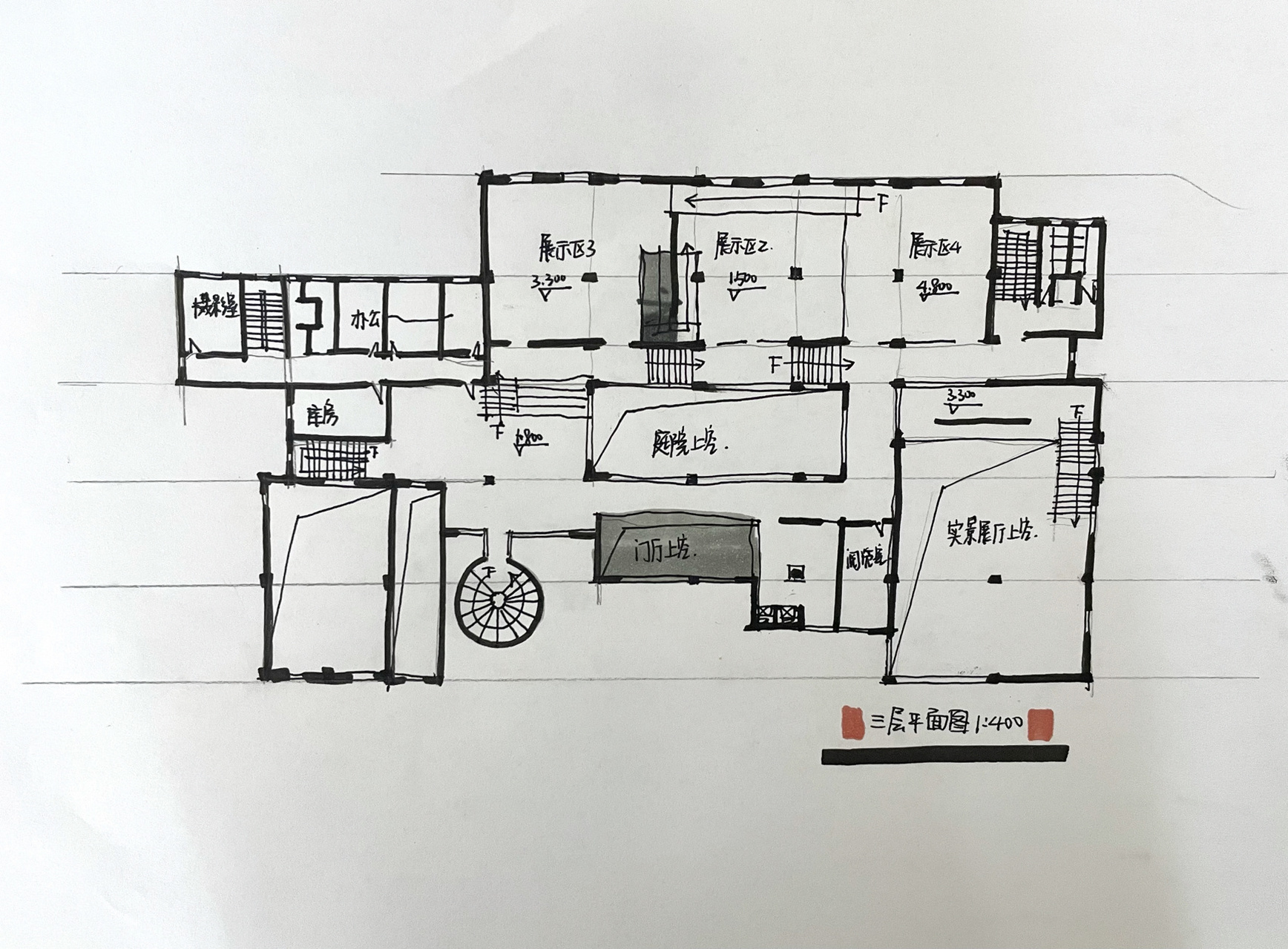 打卡第14天 建筑常用柱网设计方法解读 柱网布置及平面抄绘 轴测图