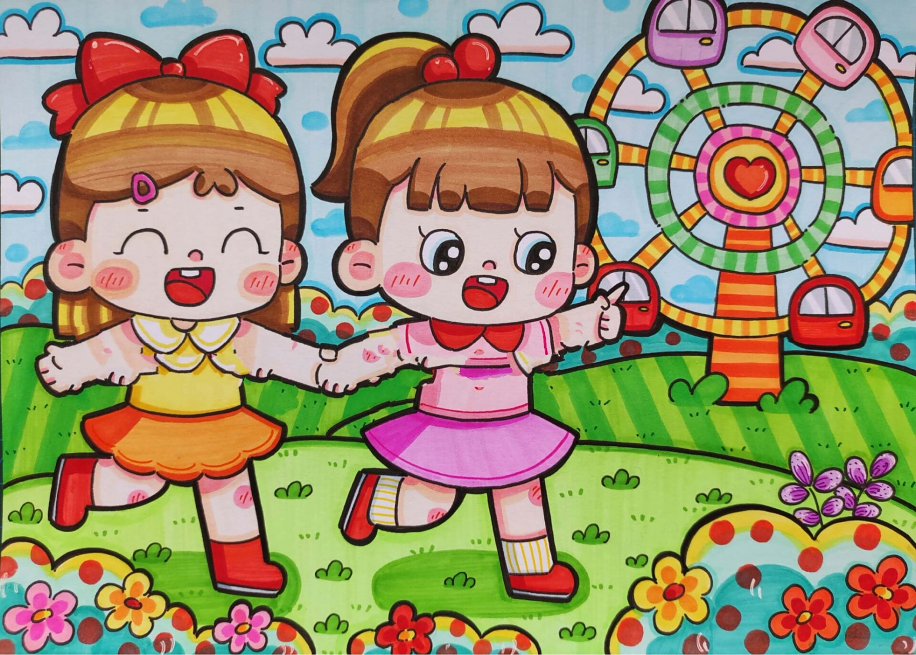 我的假期主题儿童画