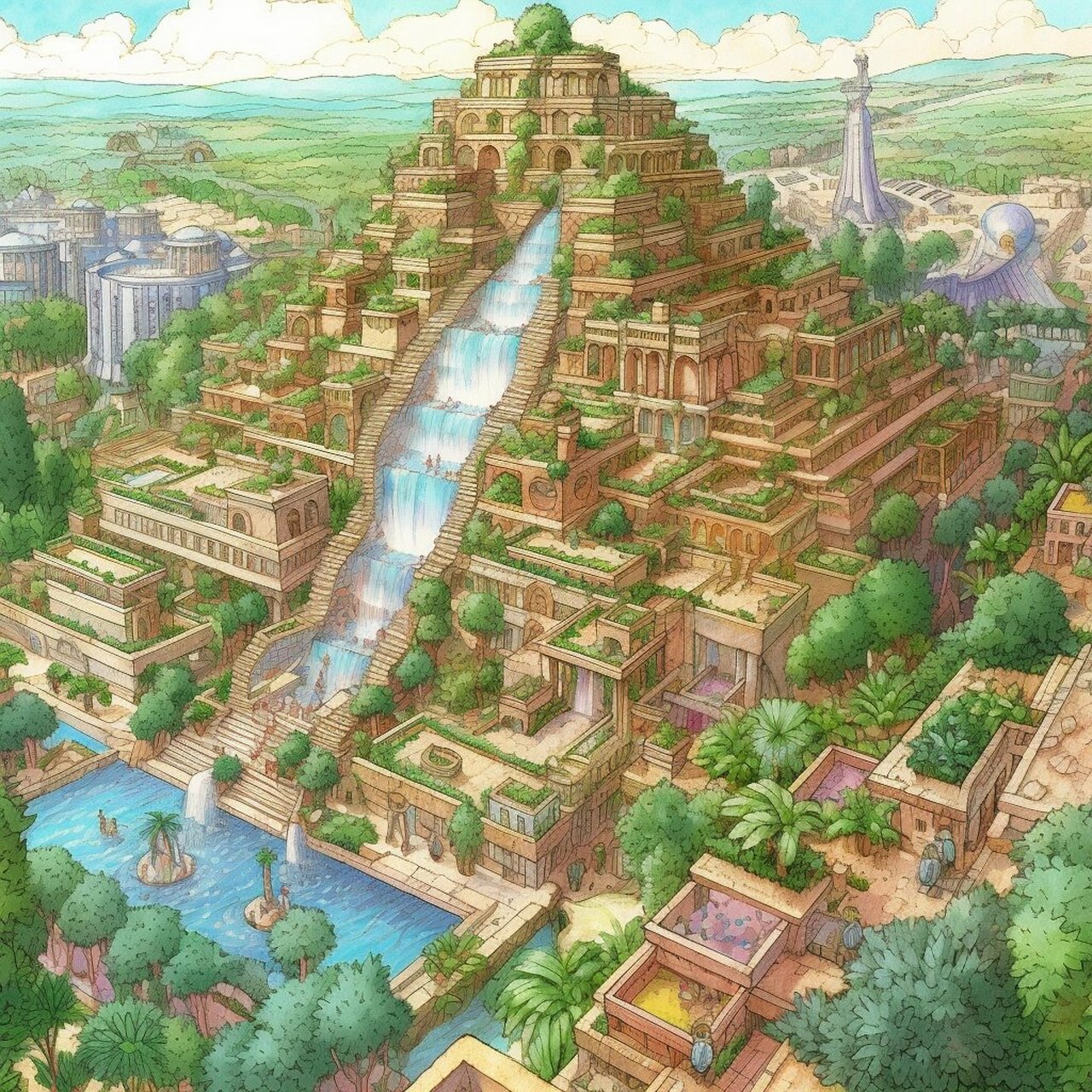世界八大奇迹之古巴比伦空中花园