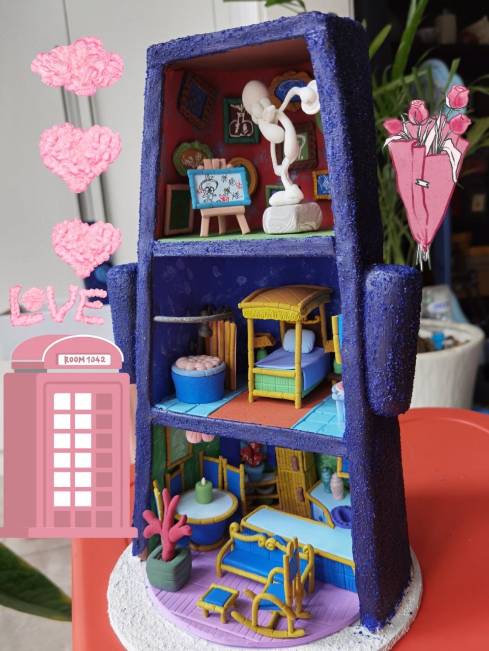 粘土:章鱼哥的房子(内有乾坤) 老板对章鱼哥的家情有独钟,不仅要还原