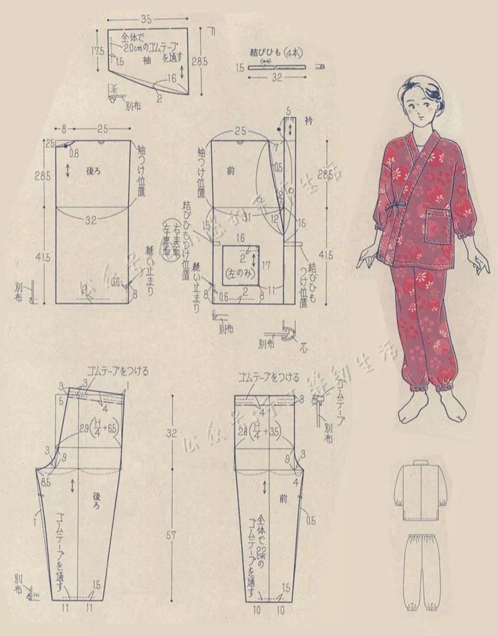 睡衣套装打版纸样裁剪图来喽      睡衣套装打版纸样裁剪图来喽