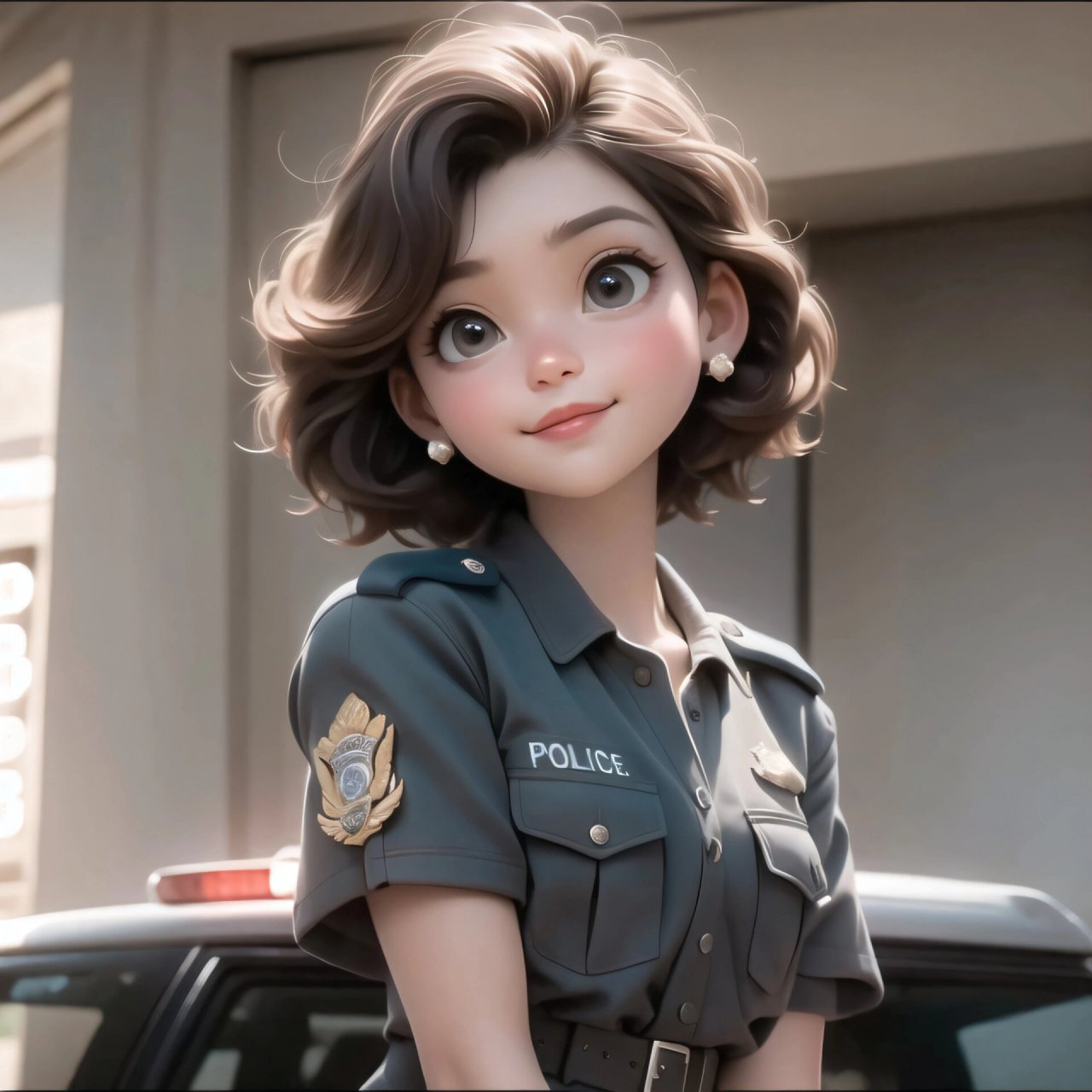 女生头像 职业头像系列之警察 #ai绘画有点东西# #頭像# #女生头像