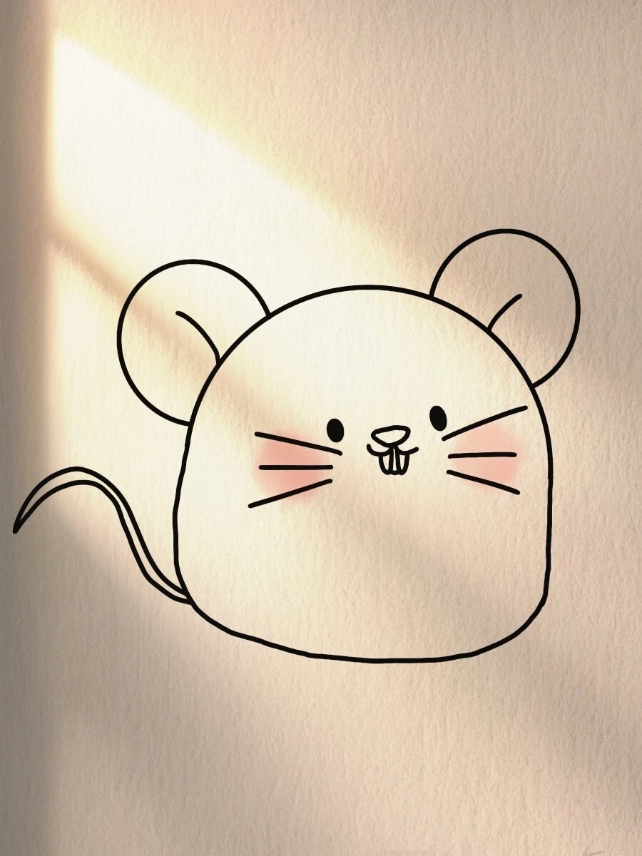 小老鼠48/100 简单又可爱的小老鼠,快来跟着一起画呀!