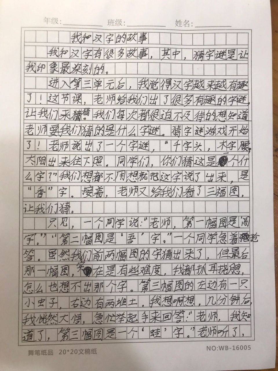 我和汉字的故事450字图片