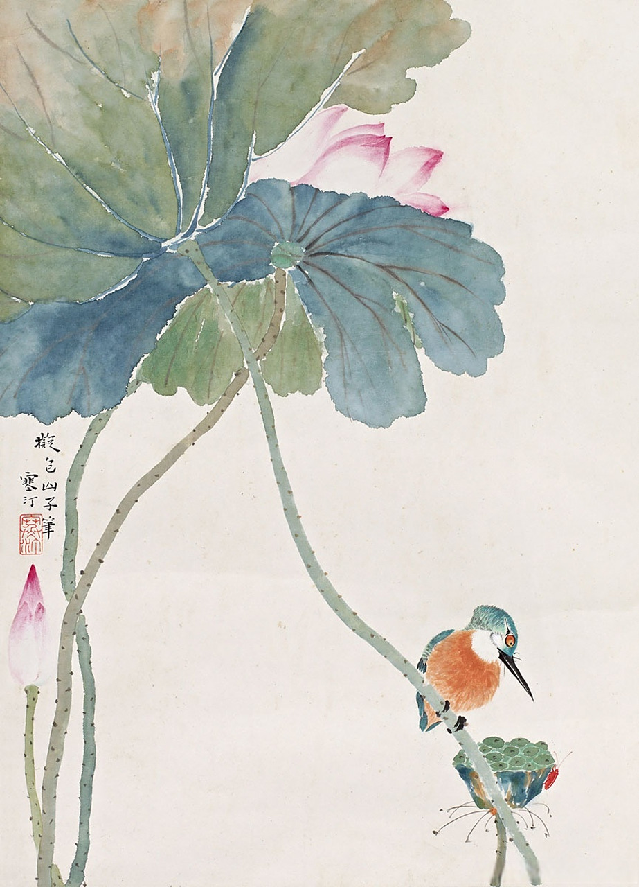 画家江寒汀笔下的荷花