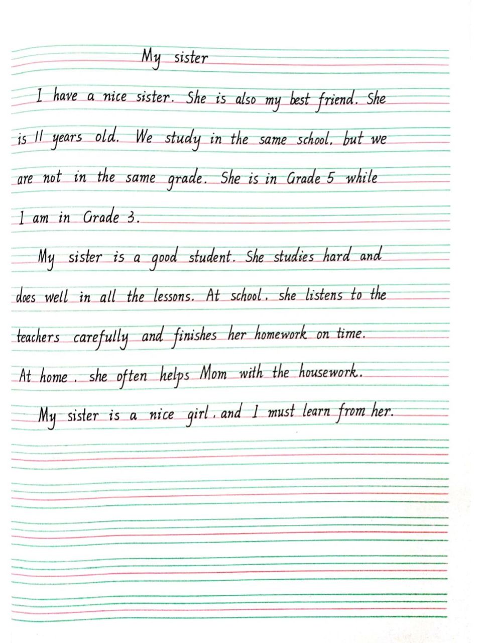 17.小学英语范文97我的姐姐9699 91我的姐姐英语作文怎么写?