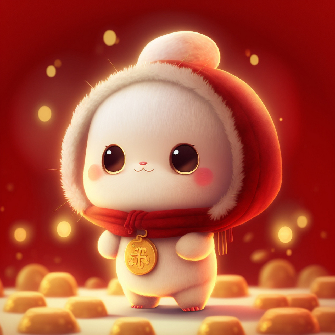 新年新头像 喜气洋洋过大年06 原创招财兔兔头像再来一波 新年新