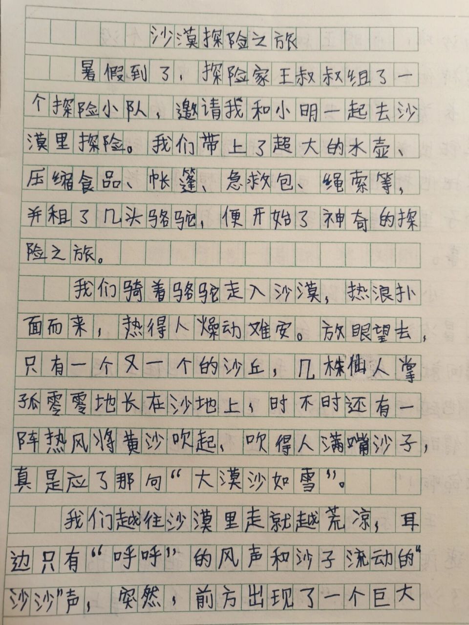 沙漠探险记作文图片