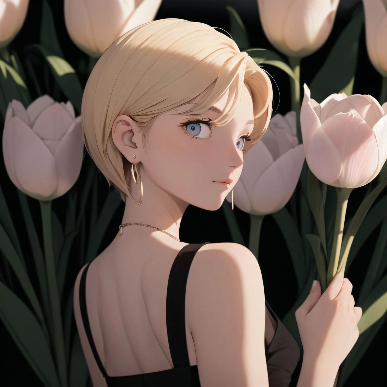 旧漫头像|金色短发气质小姐姐和93郁金香