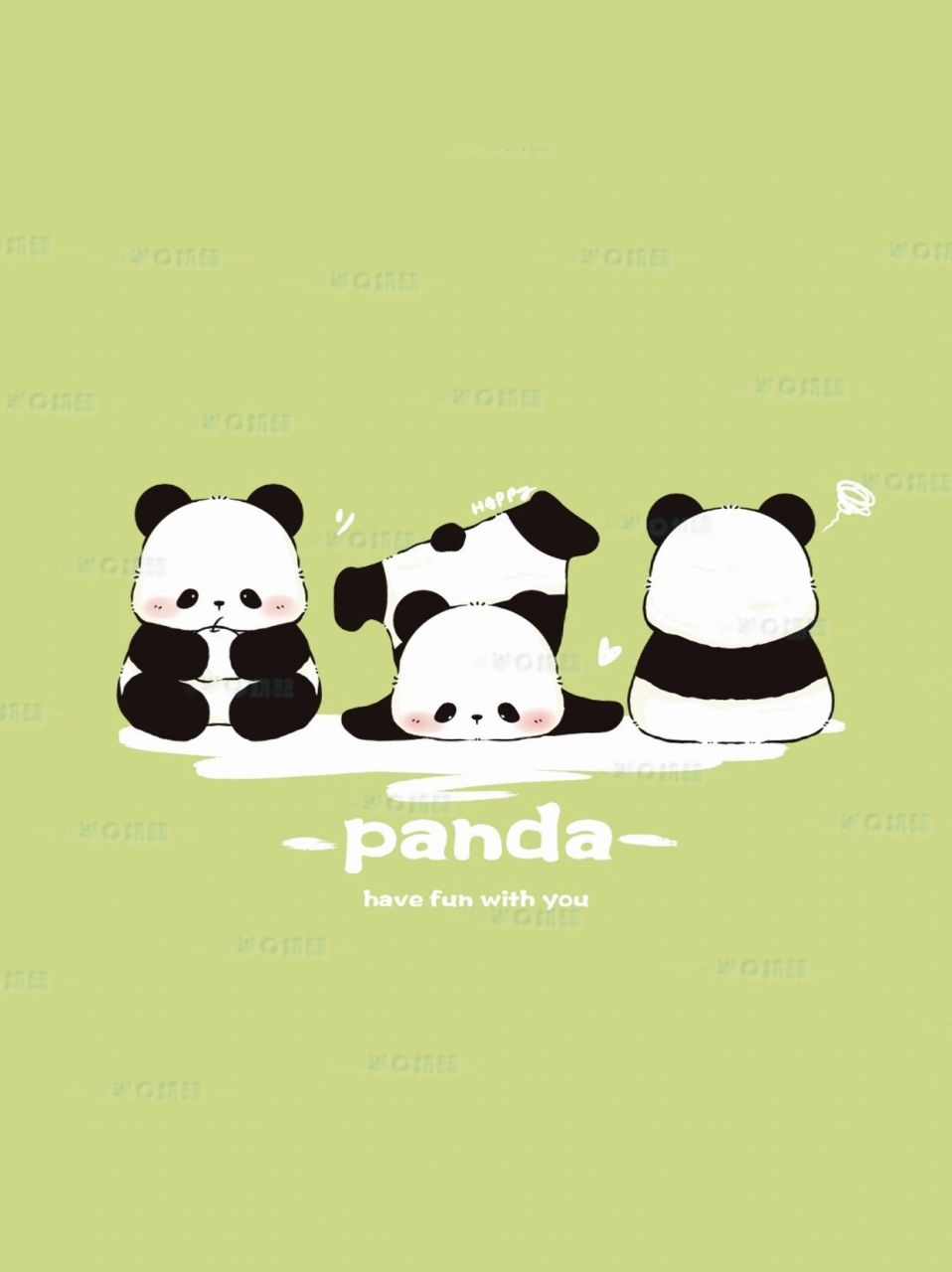 原创印花设计|三只小熊猫|待授权  600分辨率,cmyk格式 78地毯地垫