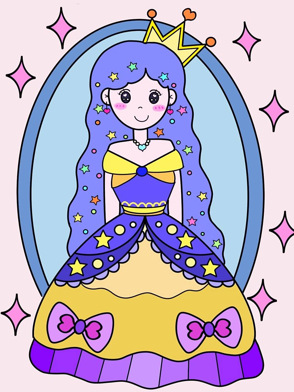 儿童画/《小公主》/儿童创意美术 画种:儿童画 年龄:4~6岁儿童 材料