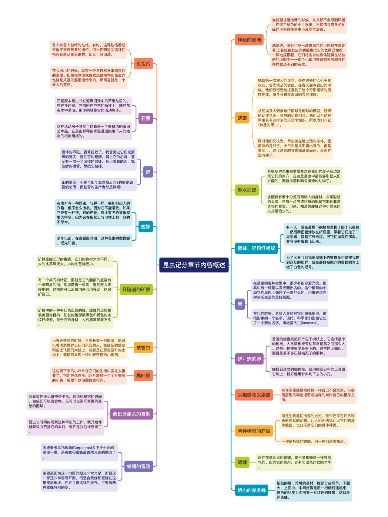 蝉法布尔思维导图图片