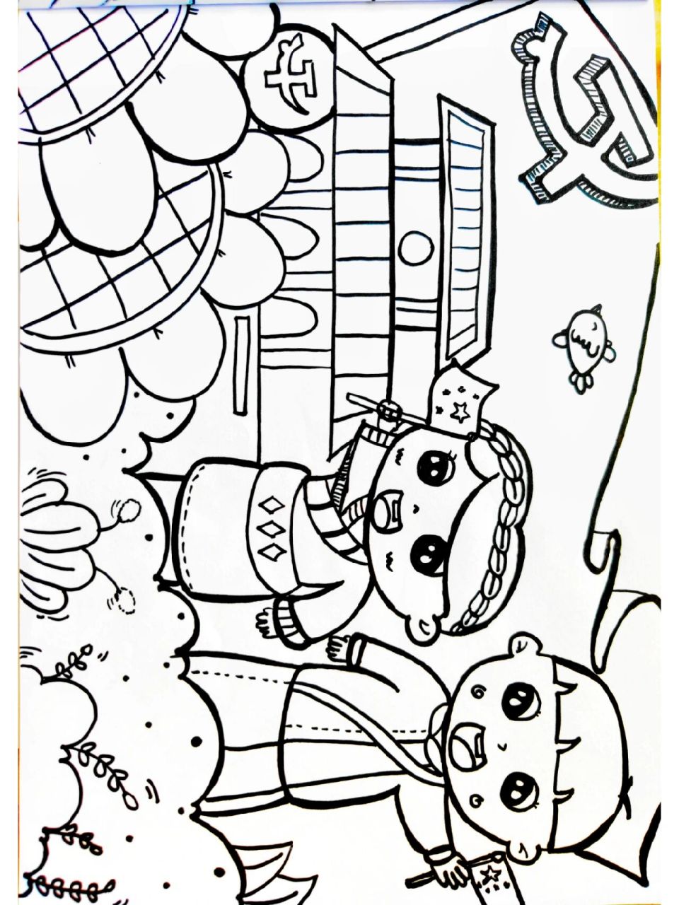 童心向党主题画 简笔画        童心向党主题画