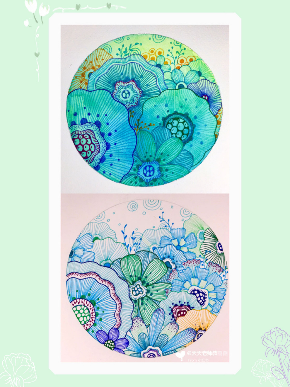 创意美术—花朵纹理94 11566线是最基本的绘画语言,利用线描画