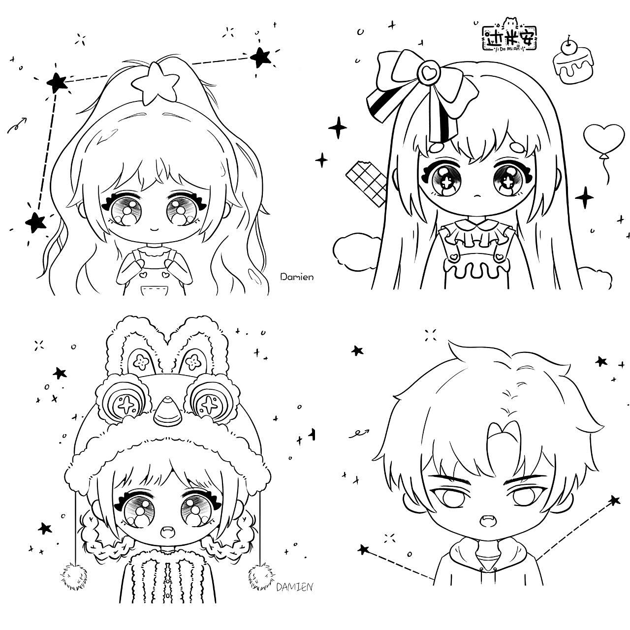 简笔画q版小人头像合集 简笔画q版小人头像合集        临摹弯弯老师