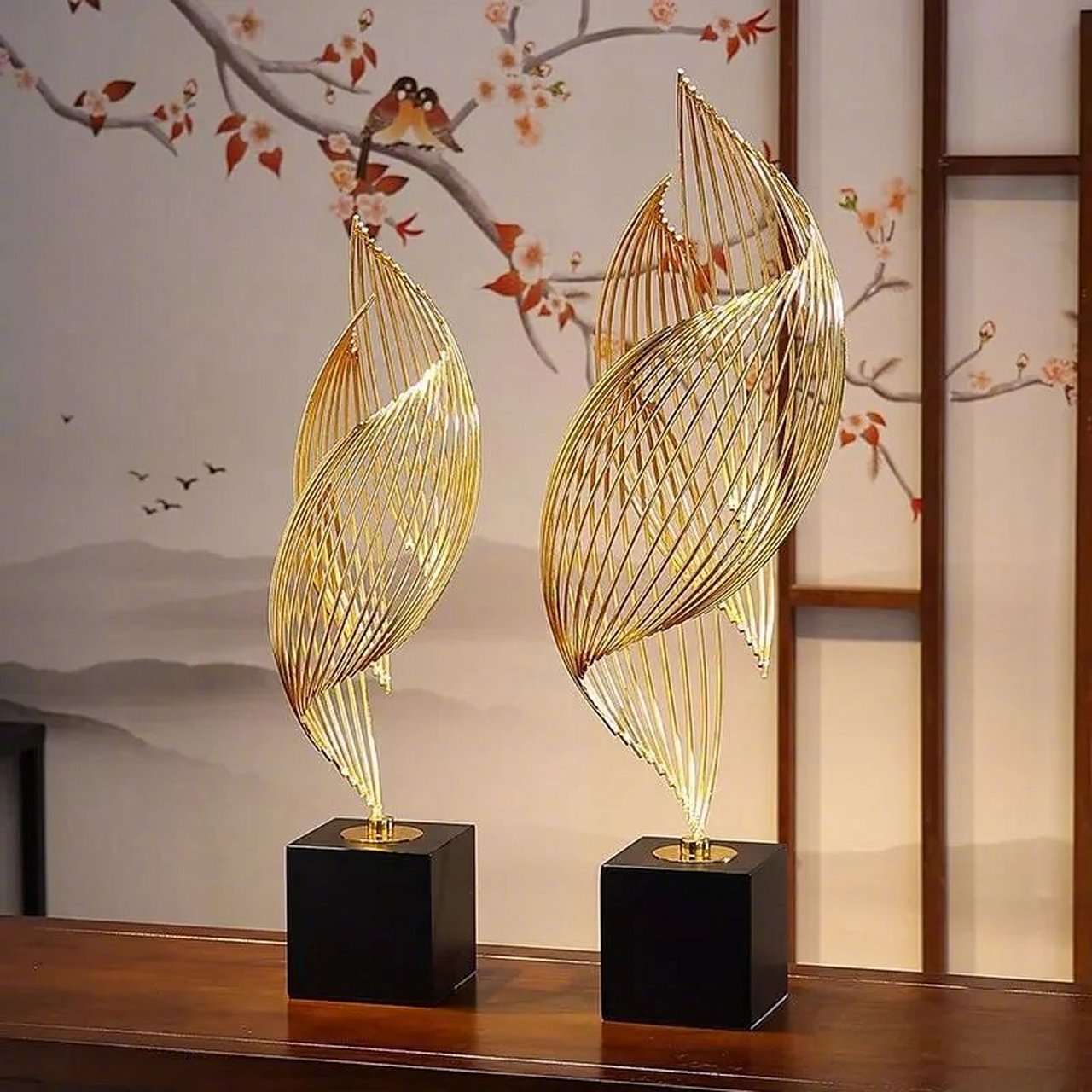 风生水起摆件现代轻奢客厅玄关电视柜创意酒柜书架家居铁艺装饰品