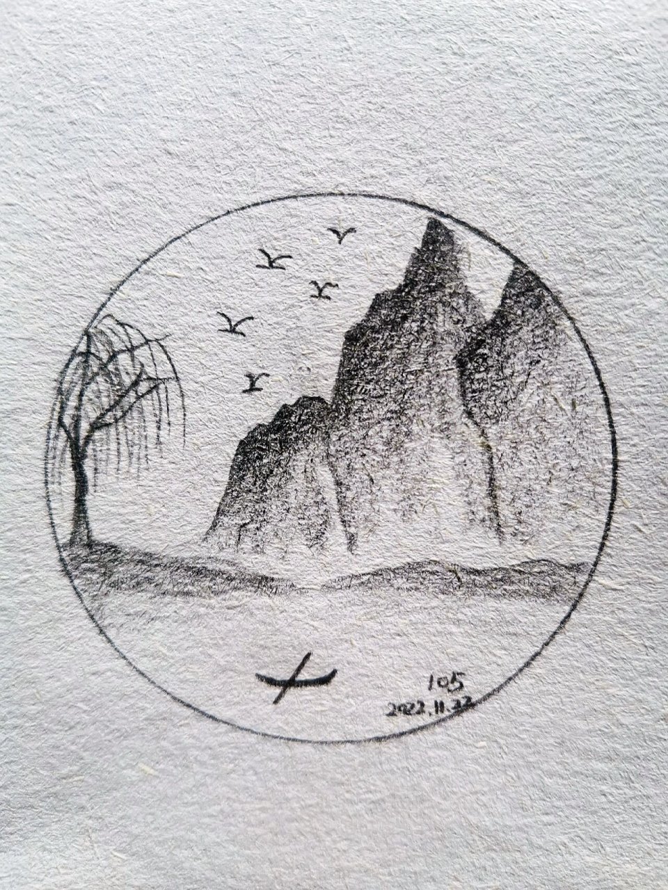 素描风景画|国风山水画