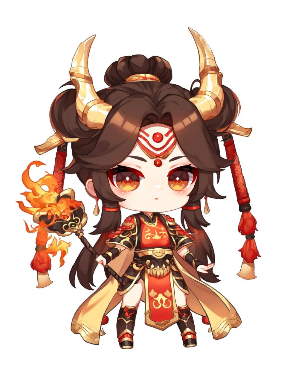 q版二次元火焰牛魔女 #搞的就是艺术# #笔记灵感# #夏日滤镜#  #ai