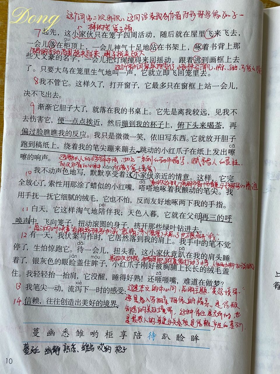 五年级上册第一单元第四课*《珍珠鸟》  16615 认读12个生字,能