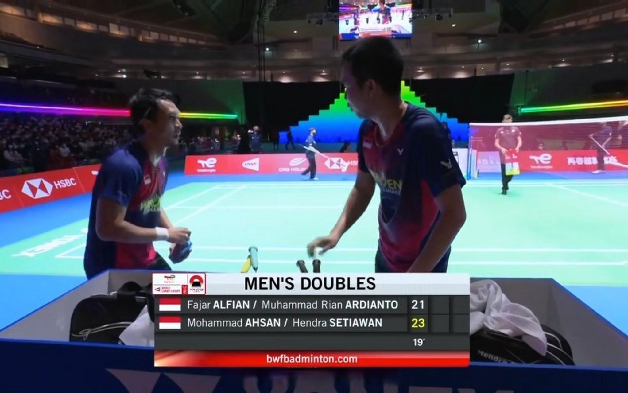 2022年羽毛球世锦赛#  亨德拉/阿山(印尼)vs 阿尔菲安/阿迪安托(印尼