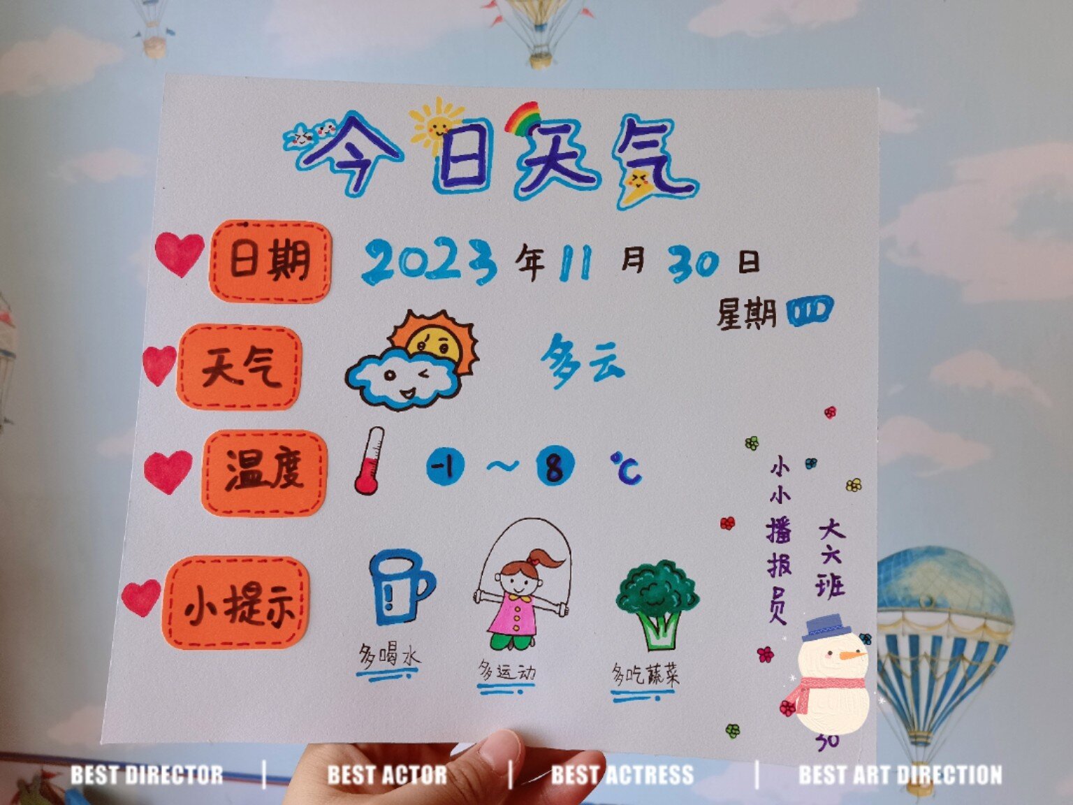 手绘天气播报 幼儿园小小播报员