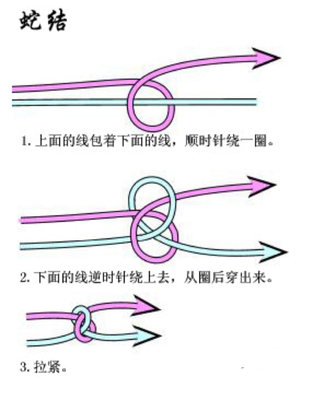 编绳基础‖一张图学会简单绳结