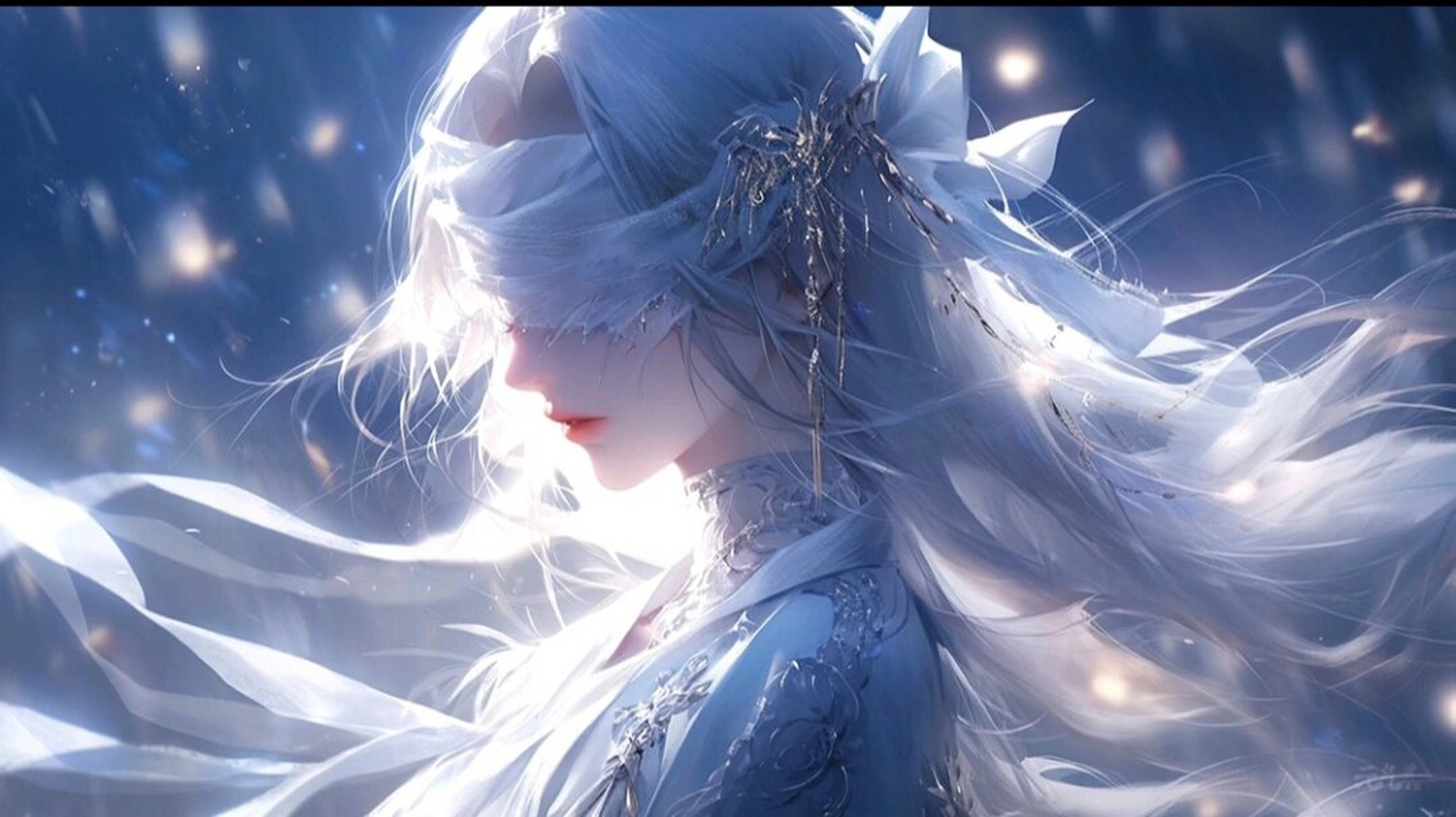 电脑壁纸  蒙眼少女