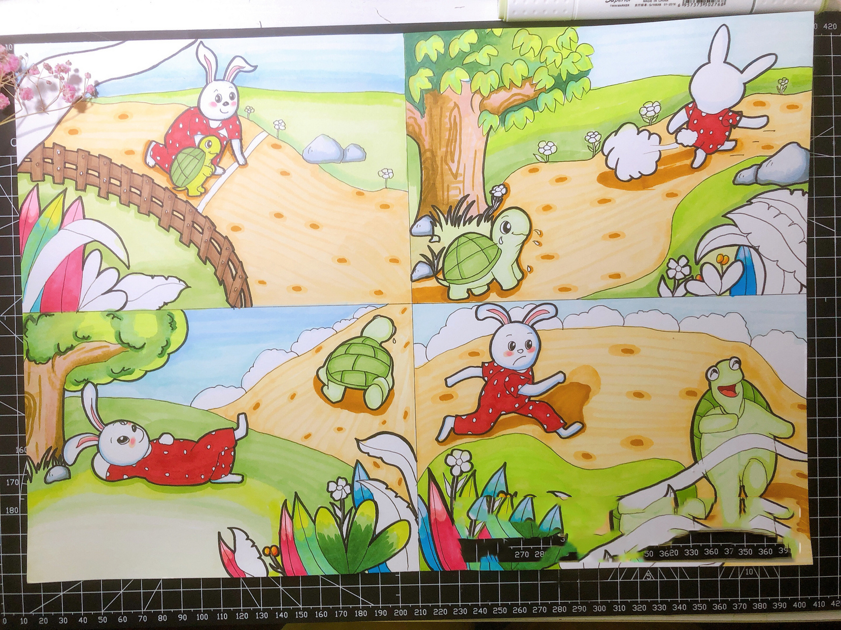 龟兔赛跑9892儿童画/插画/连环画待续 这几天比较忙,还没有画完
