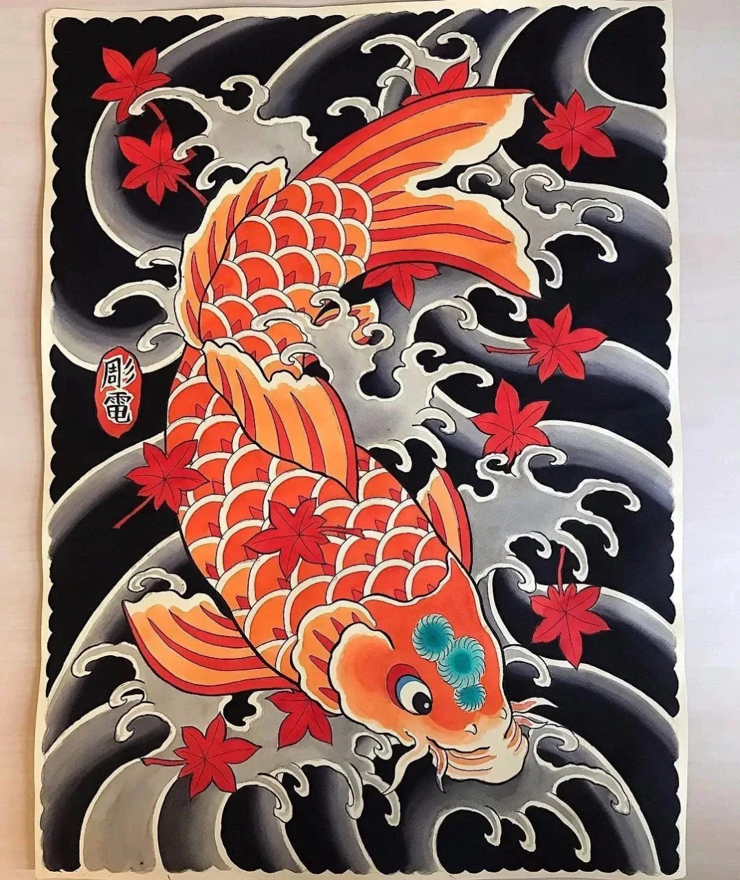 精选老传统鲤鱼手稿收藏合集分享 在中国文化中,鲤鱼跃龙门的传说家喻