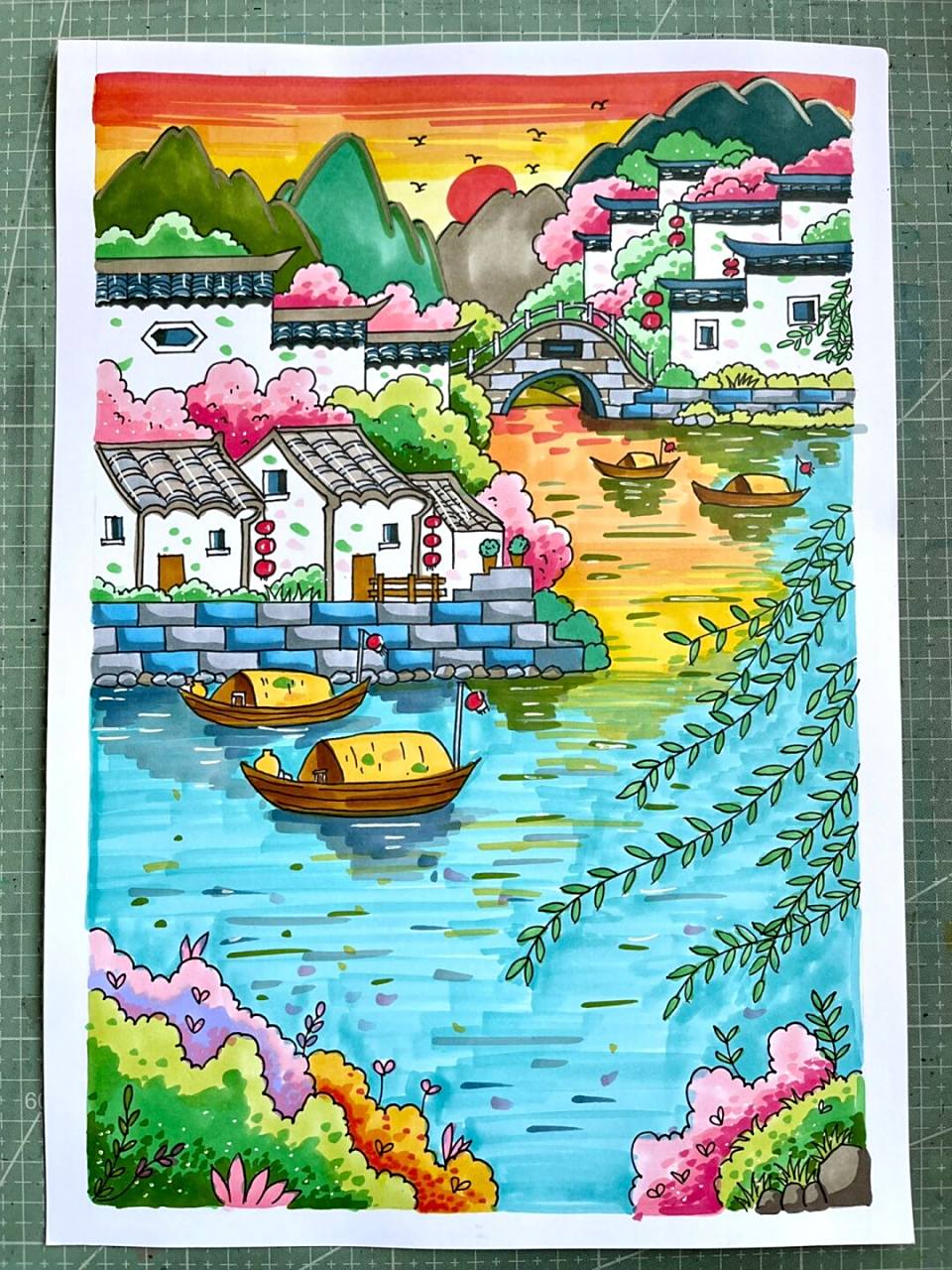 《马克笔风景画》临摹 临摹的原著在这里哦