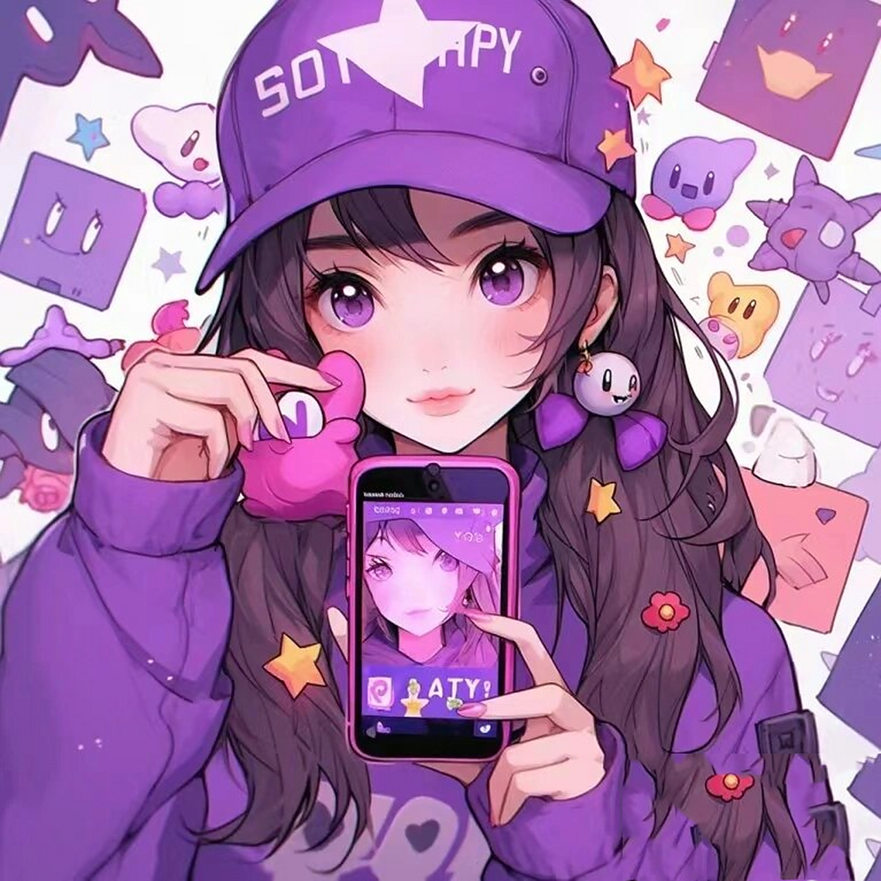 多巴胺闺蜜头像,紫色系的哦!