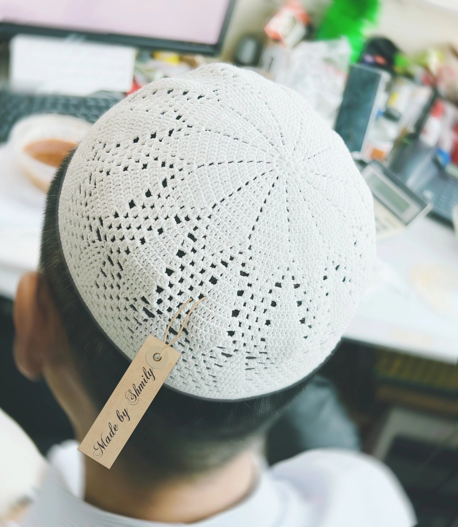 钩针--礼拜帽 给回族朋友钩了一顶礼拜帽 图解:来自小红书蕾丝花片的