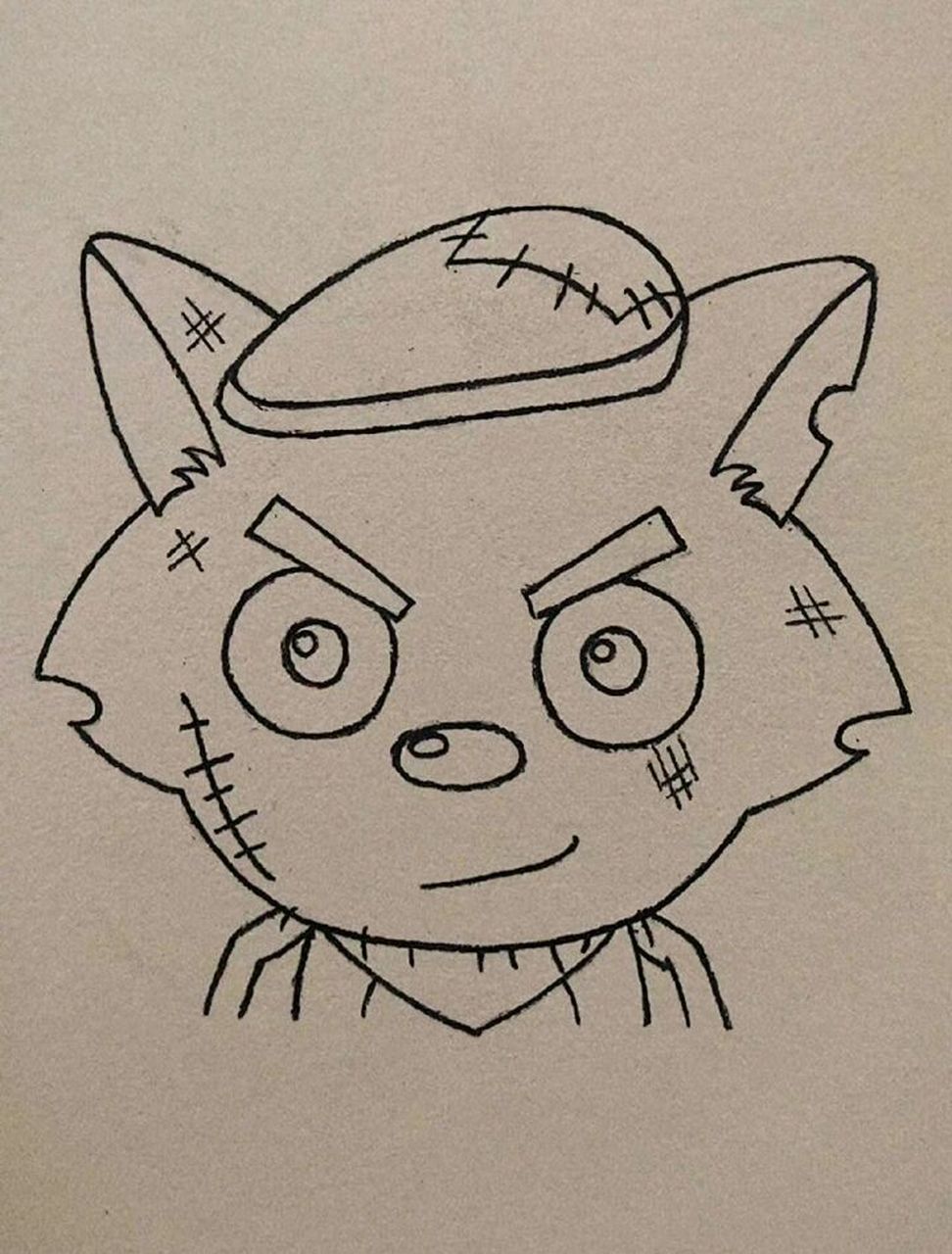 灰太狼简笔画〕画简笔画的第5天