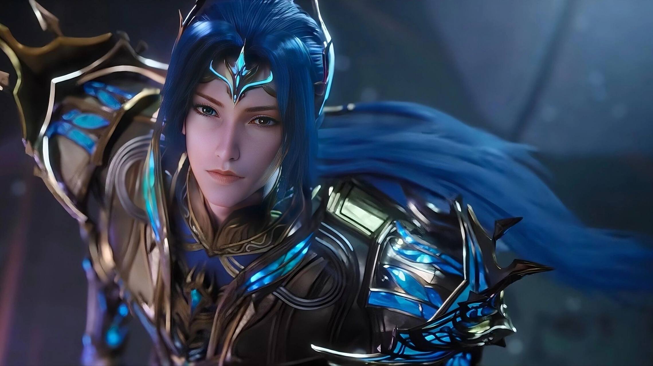 斗罗大陆——唐三海神装壁纸 看了斗罗二,个人更喜欢第一部的画质,第