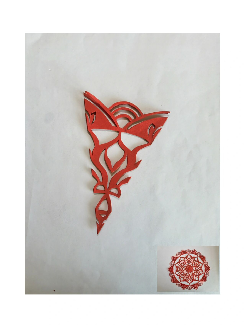 剪纸,五角团花纹