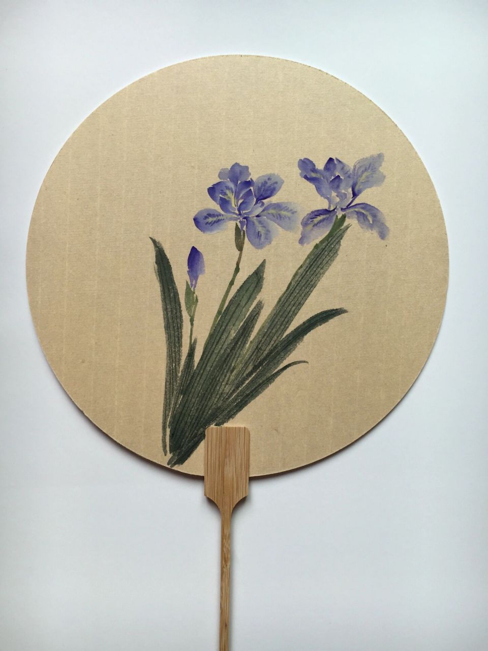 紫色系列手绘国画扇子合集 手绘国画团扇