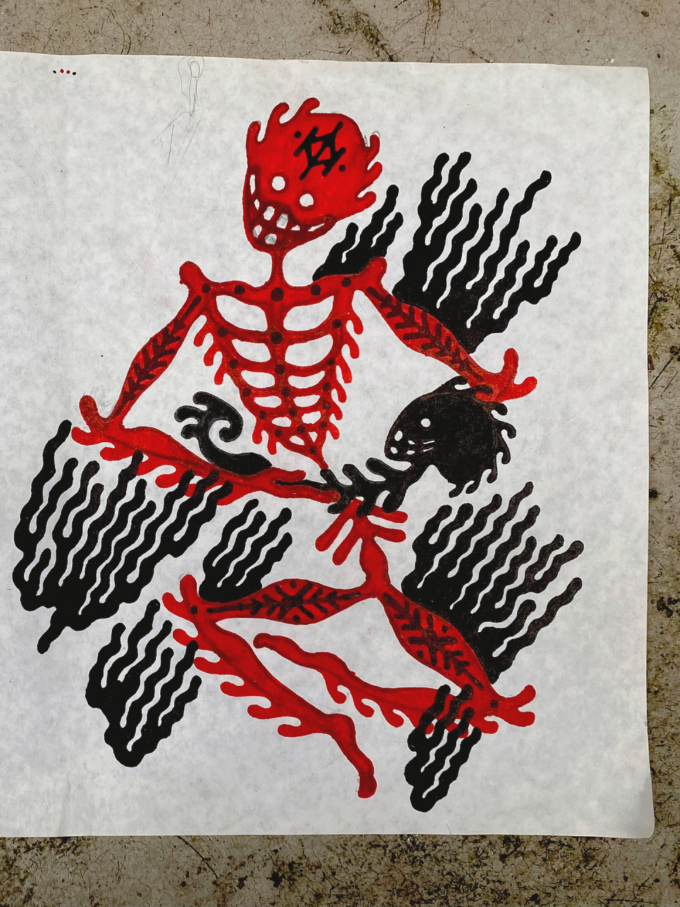 生命的意义92 新的纹身手稿分享 	 92藏传的尸陀林主,意为墓葬之