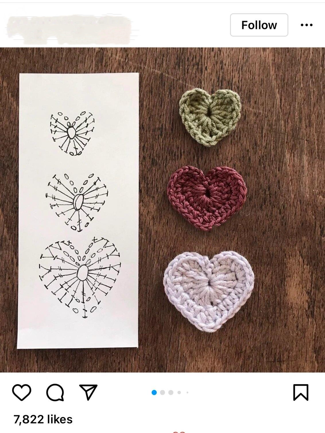 7815分享多种"心形"钩法图解