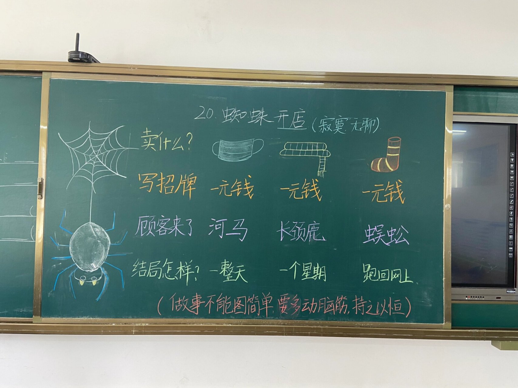 板书设计《蜘蛛开店 人教版二年级语文下