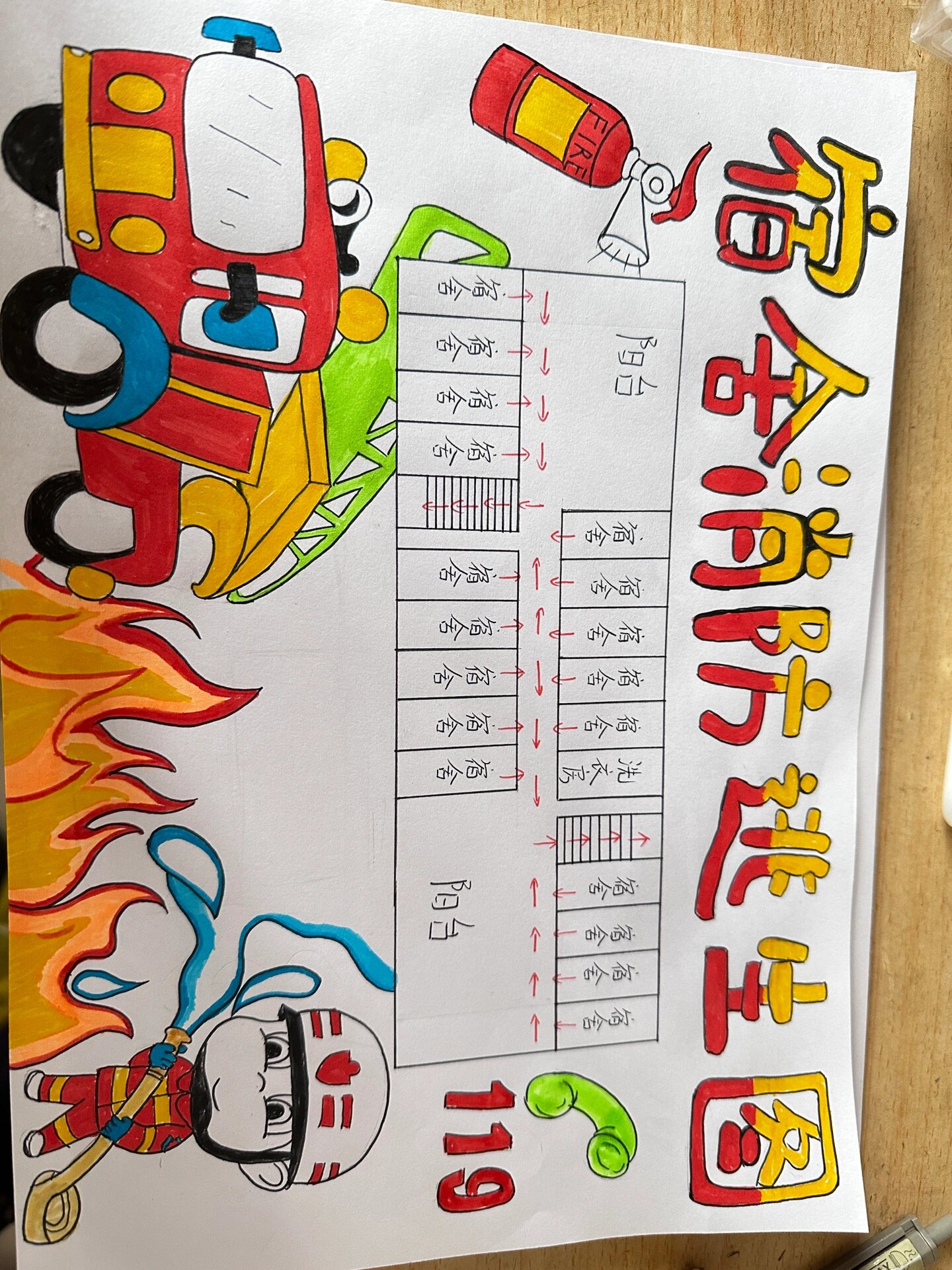 宿舍消防逃生图