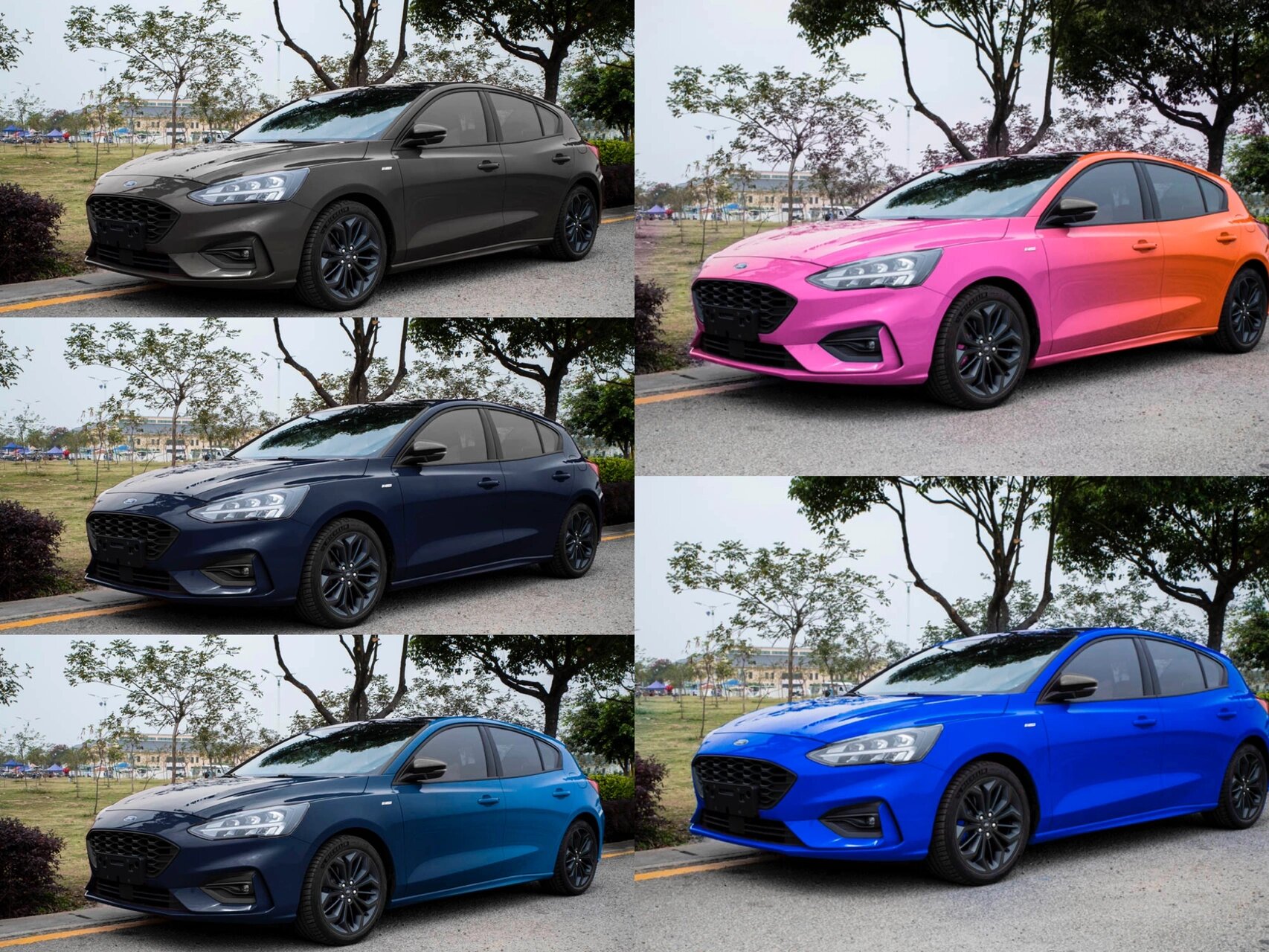 福特福克斯| st-line四十多种改色效果 闲来无事,ps处理了下颜色,看看