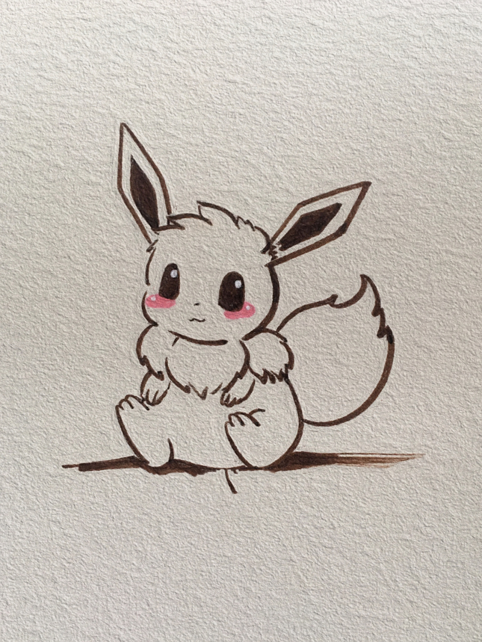 可爱简笔画 宝可梦系列-伊布//附过程 今日份 应小粉丝要求的伊布